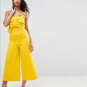 Brand New Yellow Bow Bandeau Jumpsuit